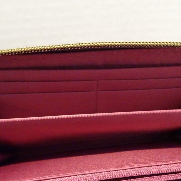 TRAVELON Pink Maroon Floral Print Zip Around Wallet Clutch Organizer Travel - Picture 7 of 8